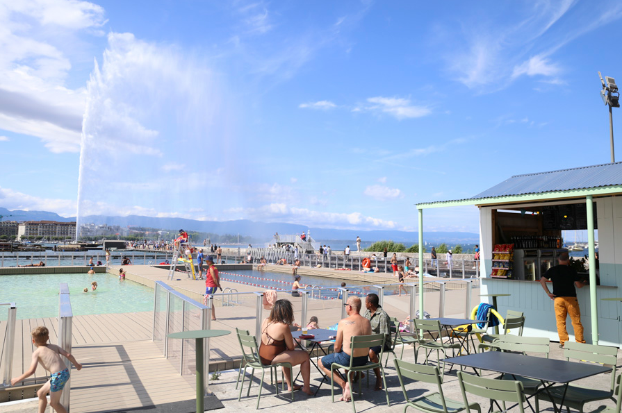 Baignade et baigneurs du lac Léman à Genève