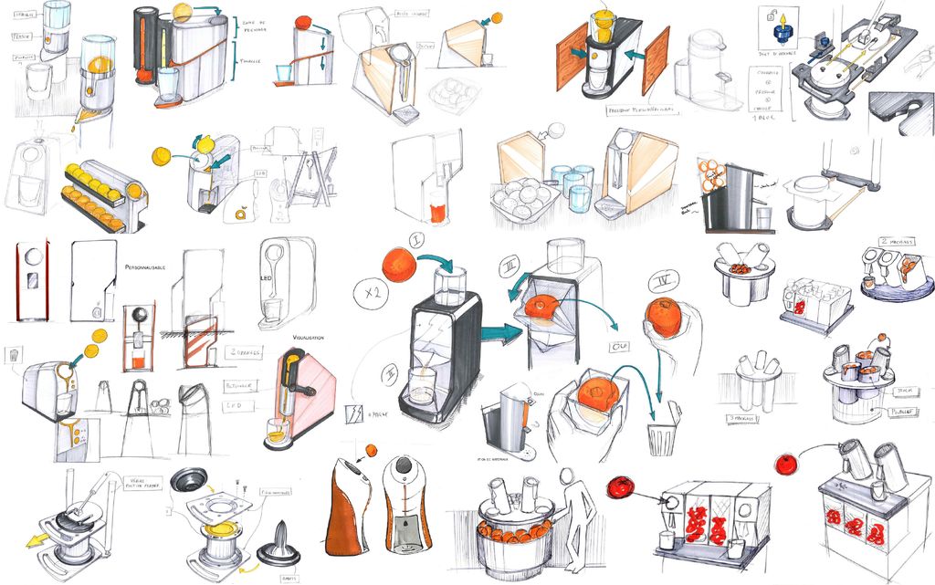ensemble de croquis pour le presse agrume professionnel Arcimboldo (Jnius)
